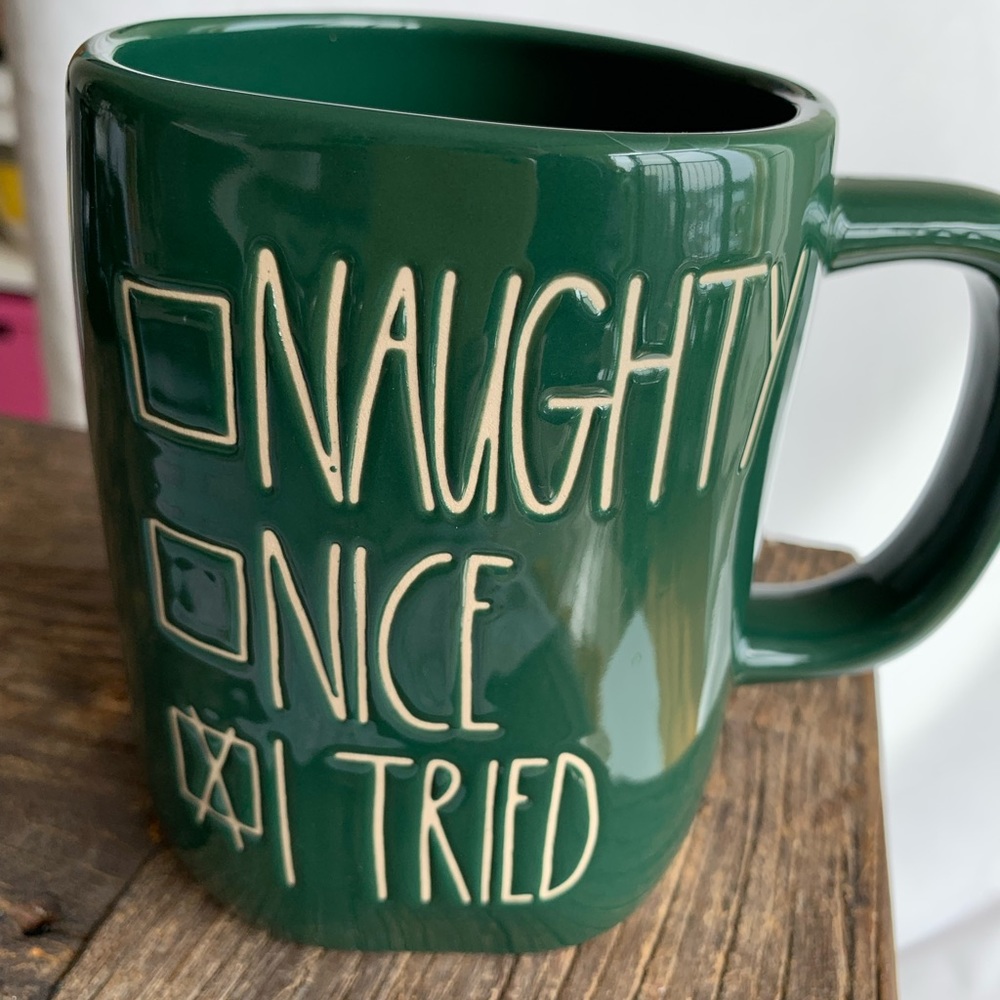 RAE DUNN ‘NAUGHTY, NICE, I TRIED’ Mug